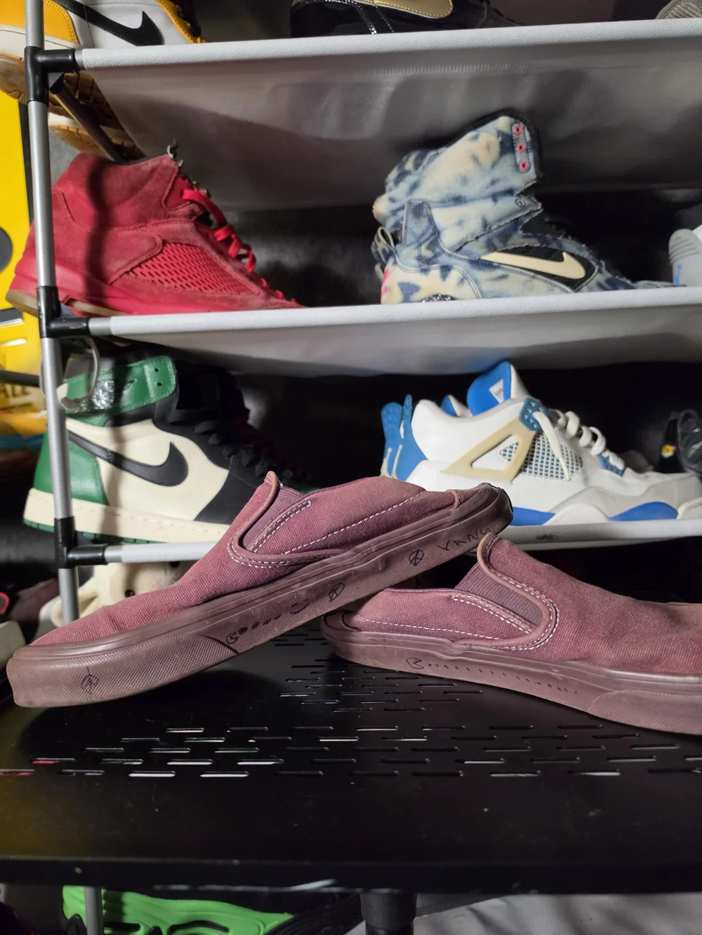 🔥 Vans Worn Slip-On Men’s Size 9 Sk8r Shoe Burgundy